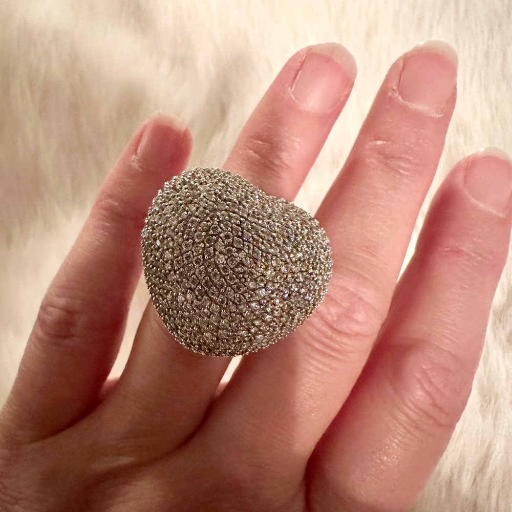 Silver Heart Statement Ring - image 1